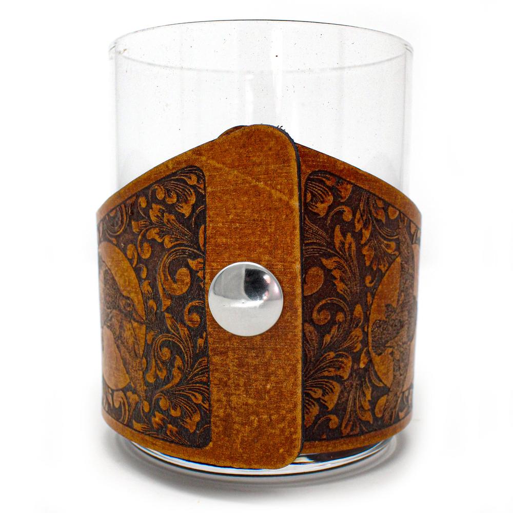 Handcrafted Leather Wrapped Whiskey Glass | Leaping Lab