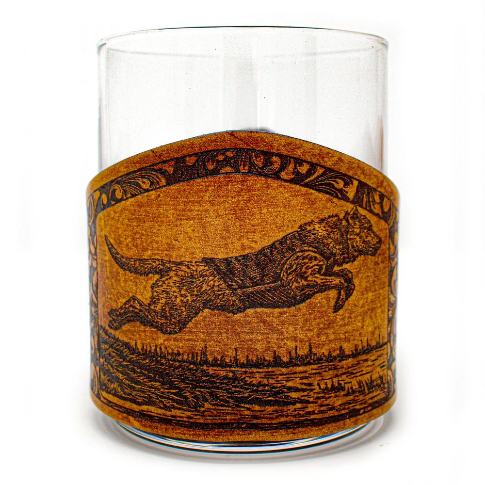 Handcrafted Leather Wrapped Whiskey Glass | Leaping Lab