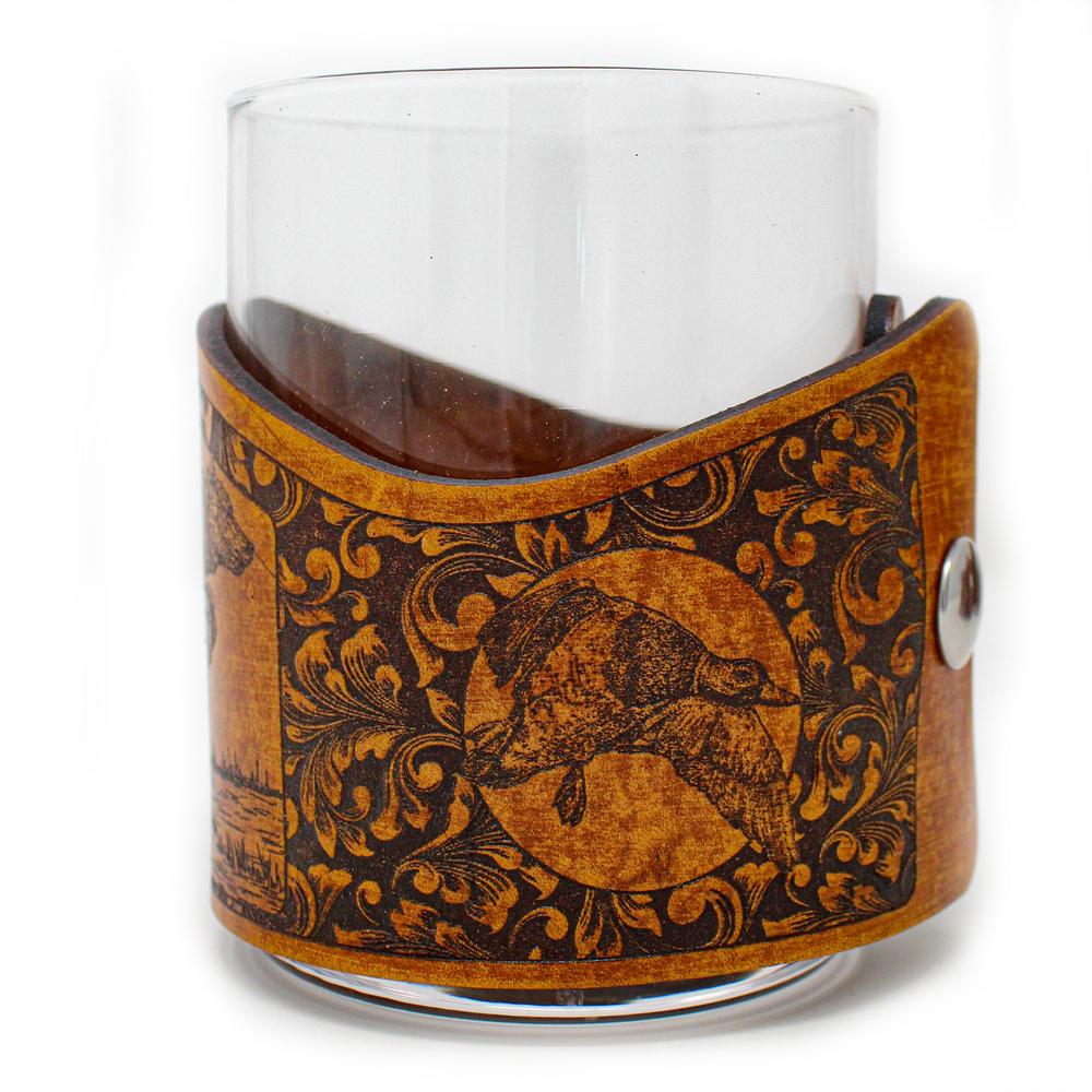 Handcrafted Leather Wrapped Whiskey Glass | Leaping Lab