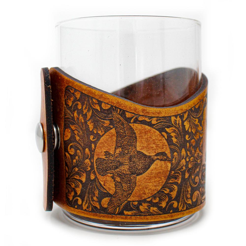Handcrafted Leather Wrapped Whiskey Glass | Leaping Lab