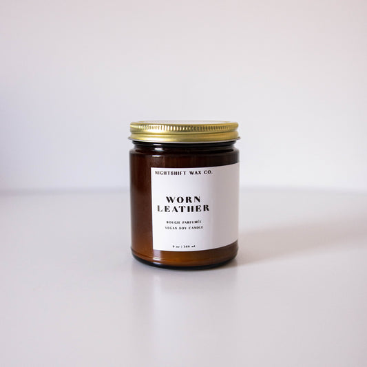 Worn Leather Soy Candle
