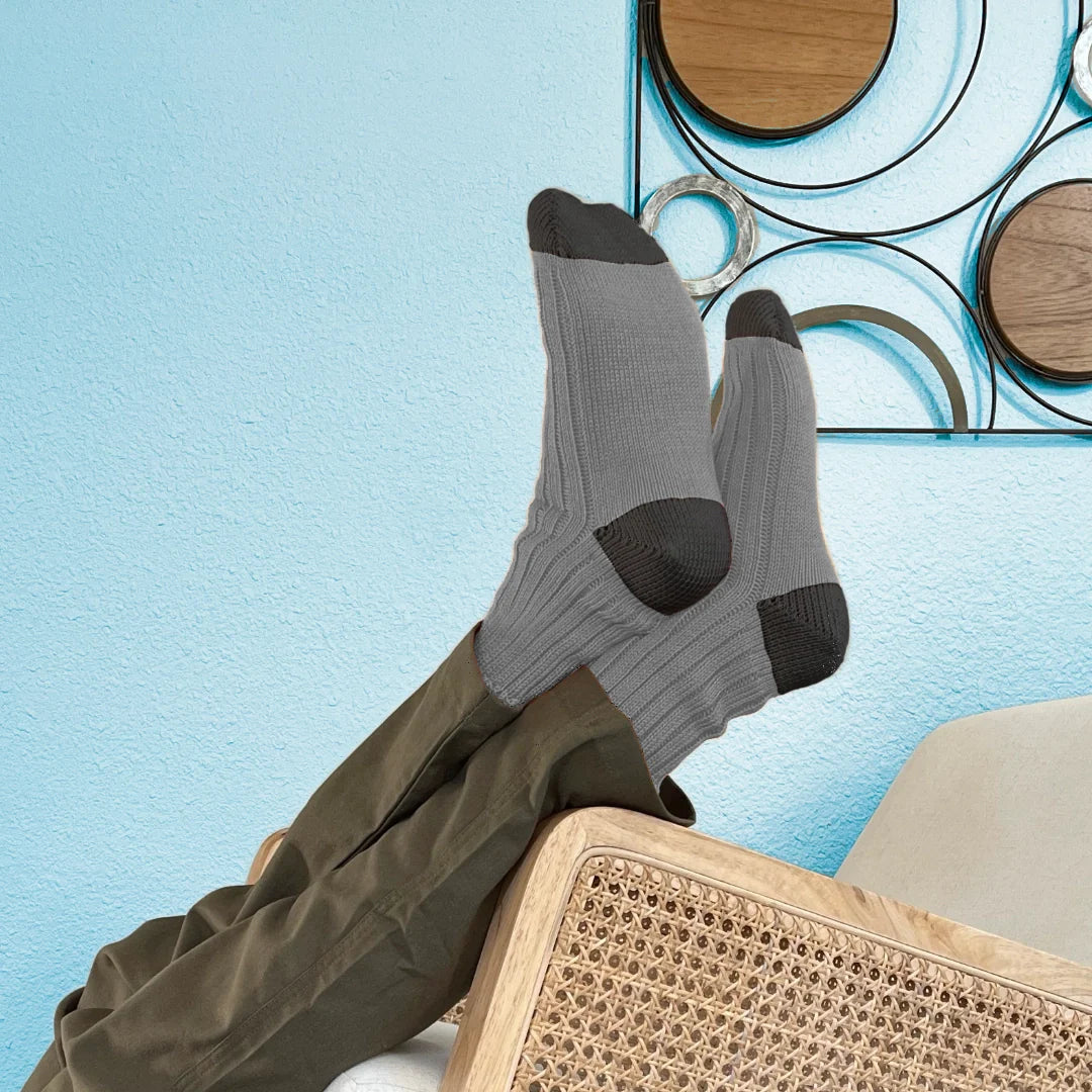 Gray Two-Tone Crew Sock