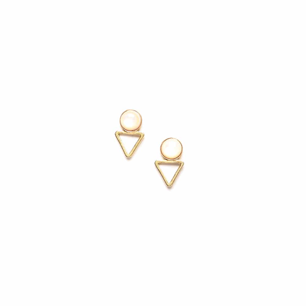 Tiny Elder Stud Earrings in Mother of Pearl