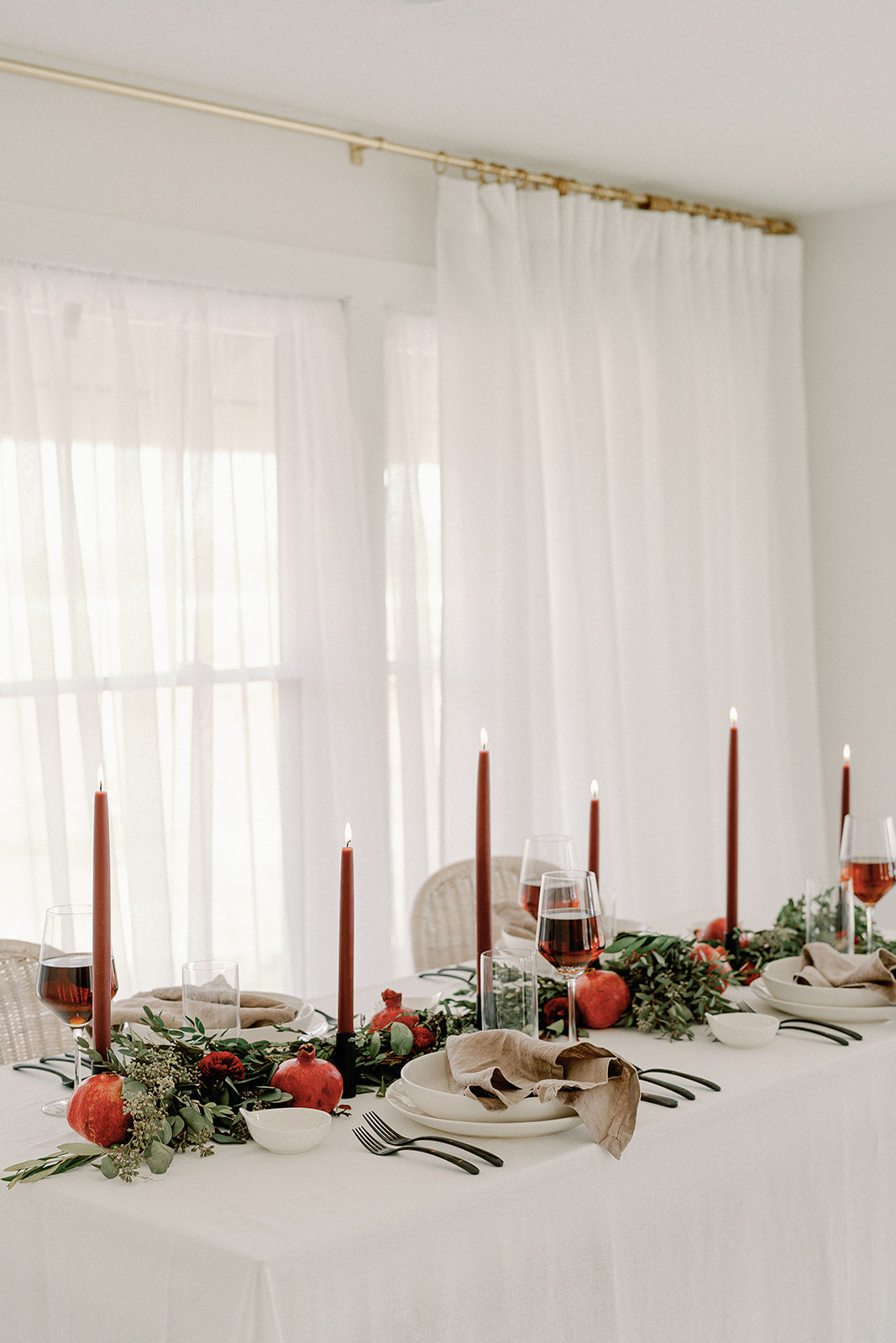Burgundy | Dipped Beeswax Taper Candles