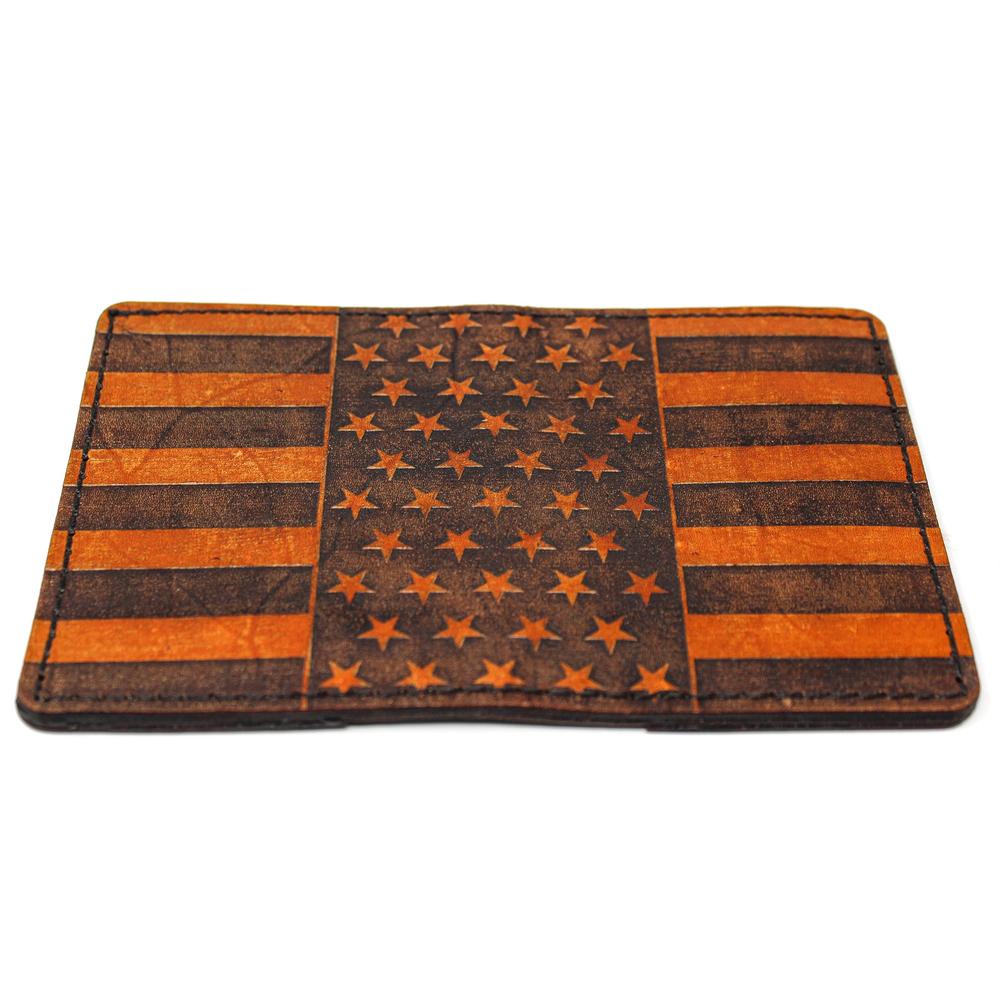 Handcrafted Leather Original Mens Wallet - Stars and Stripes