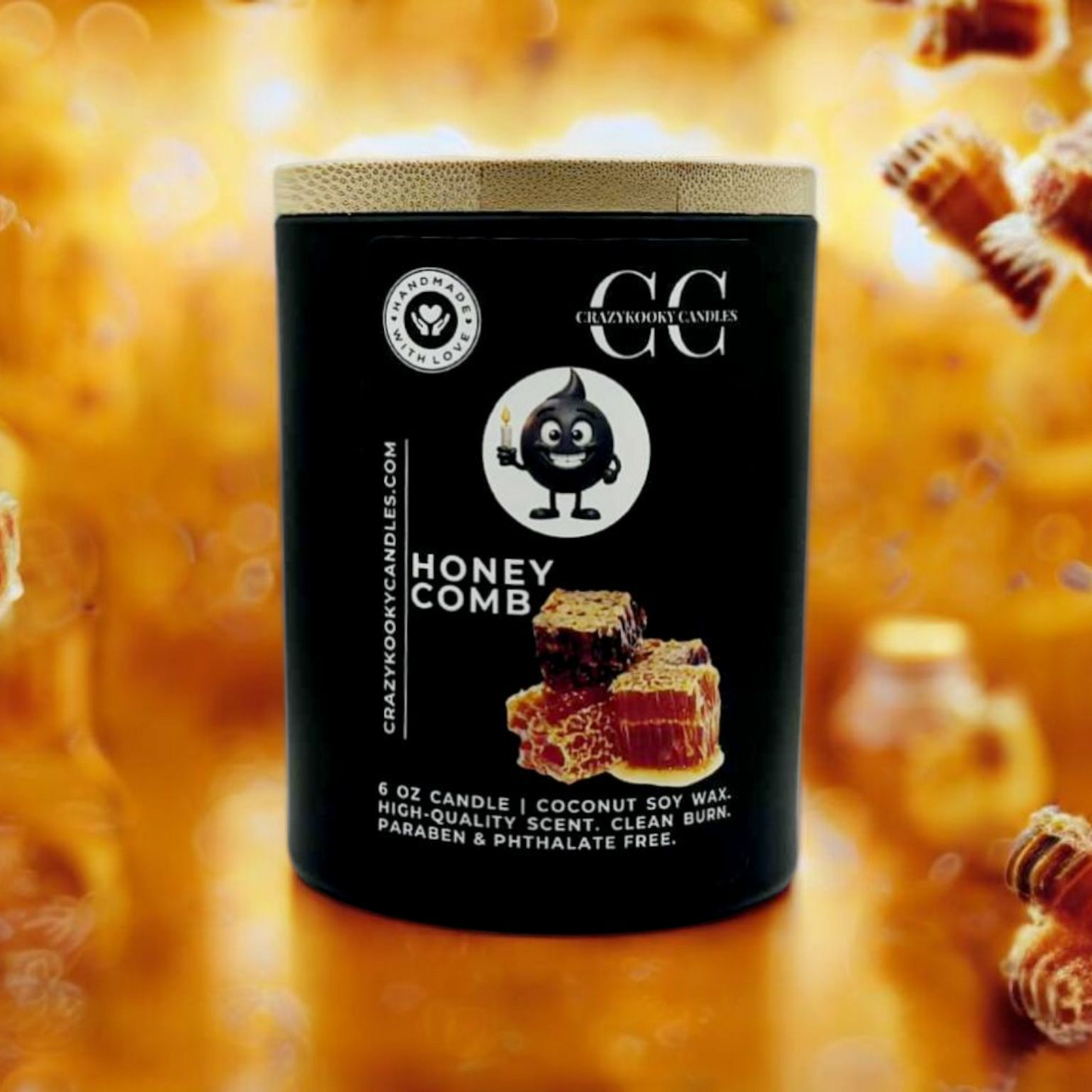 HONEY COMB - Funny Candle, Scented Coconut Soy Candle, 6oz