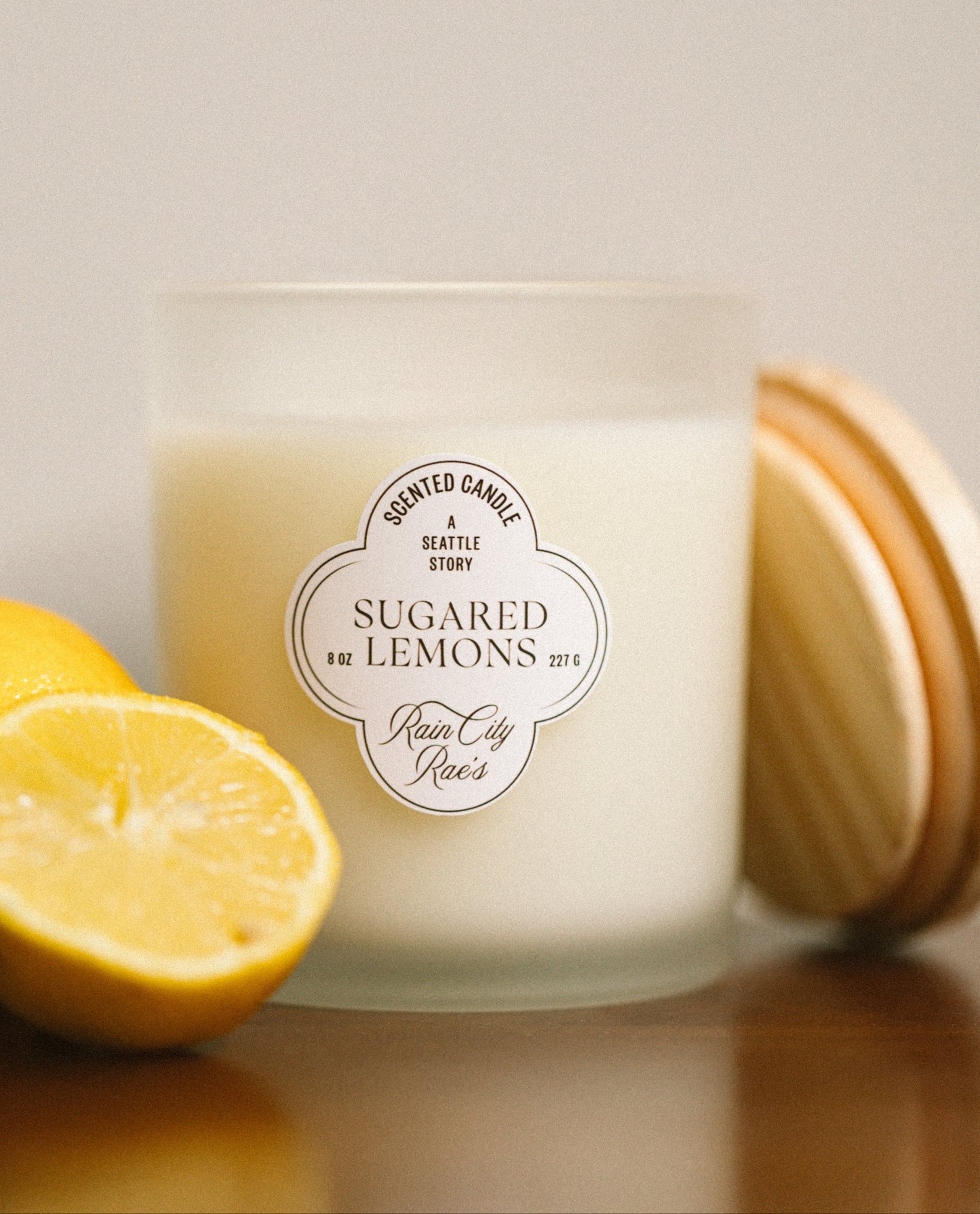 Sugared Lemons 8 oz Frosted Candle