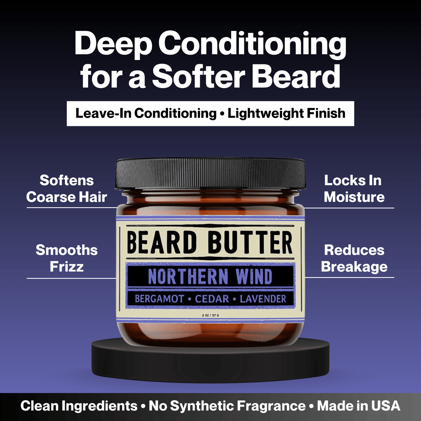 Northern Wind Beard Butter - Bergamot, Cedar, Lavender