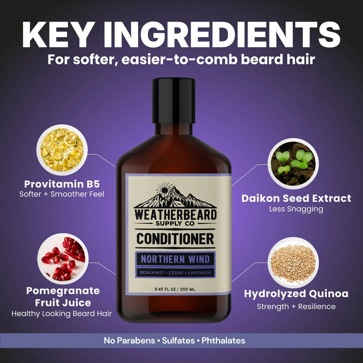 Northern Wind Beard Conditioner - Bergamot, Cedar, Lavender