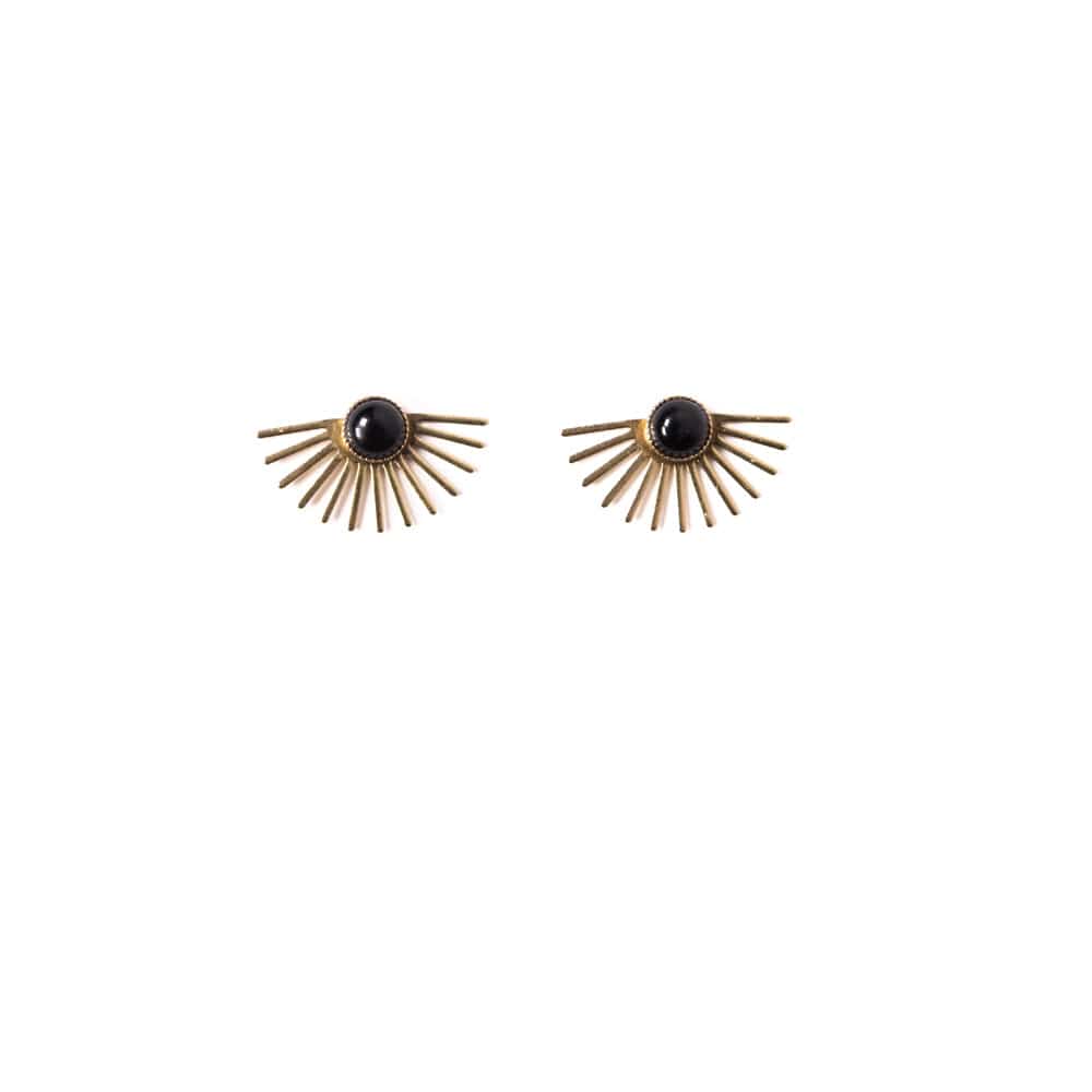 Beam Stud Earrings in Onyx