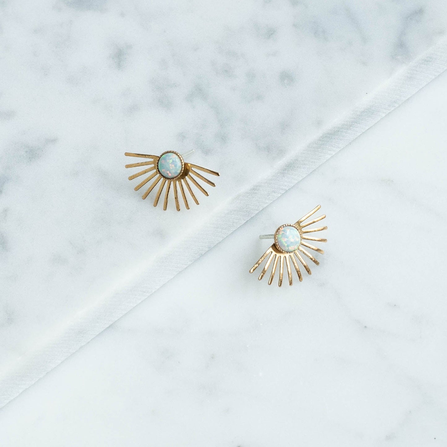 Beam Stud Earrings in Opal
