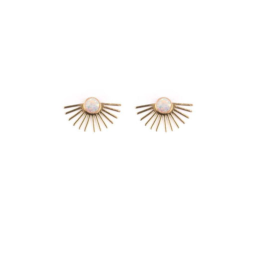 Beam Stud Earrings in Opal