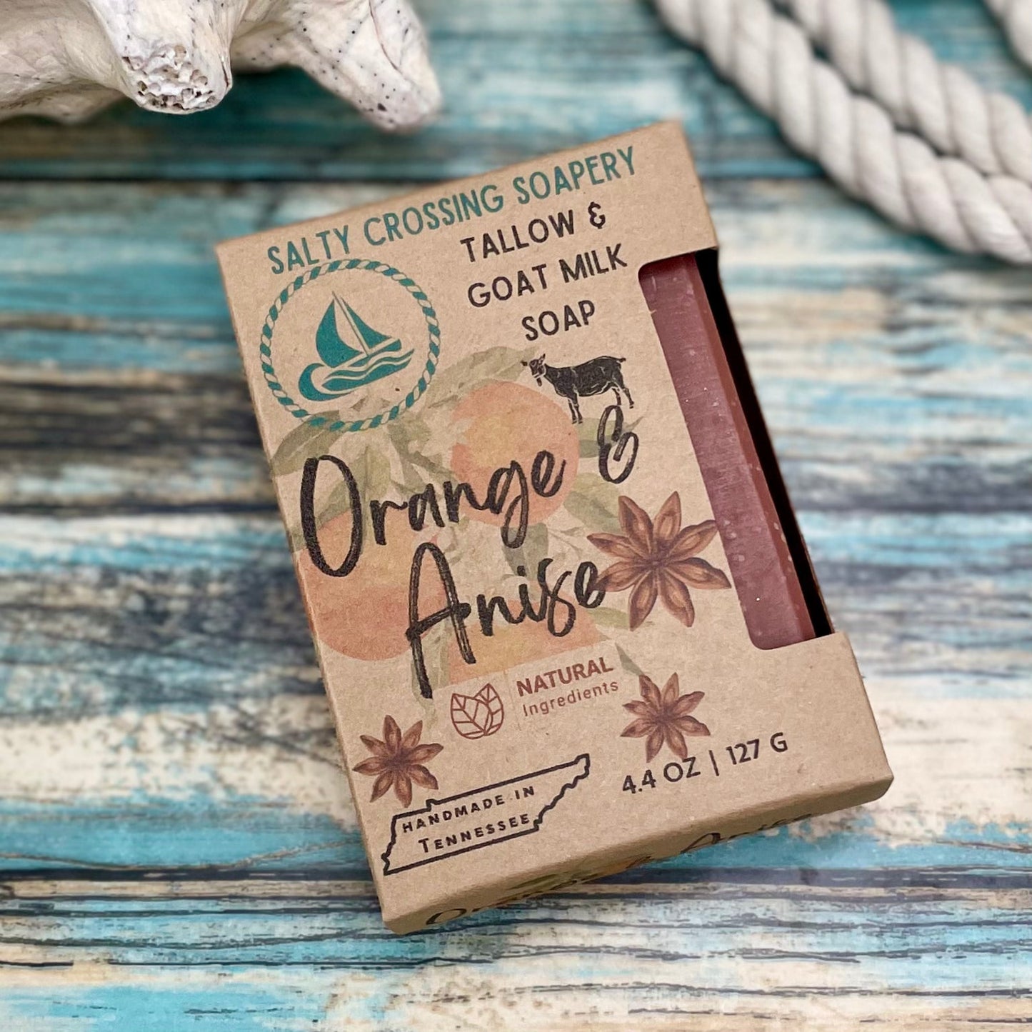 Orange & Anise Soap Bar with Tallow and Goat Milk