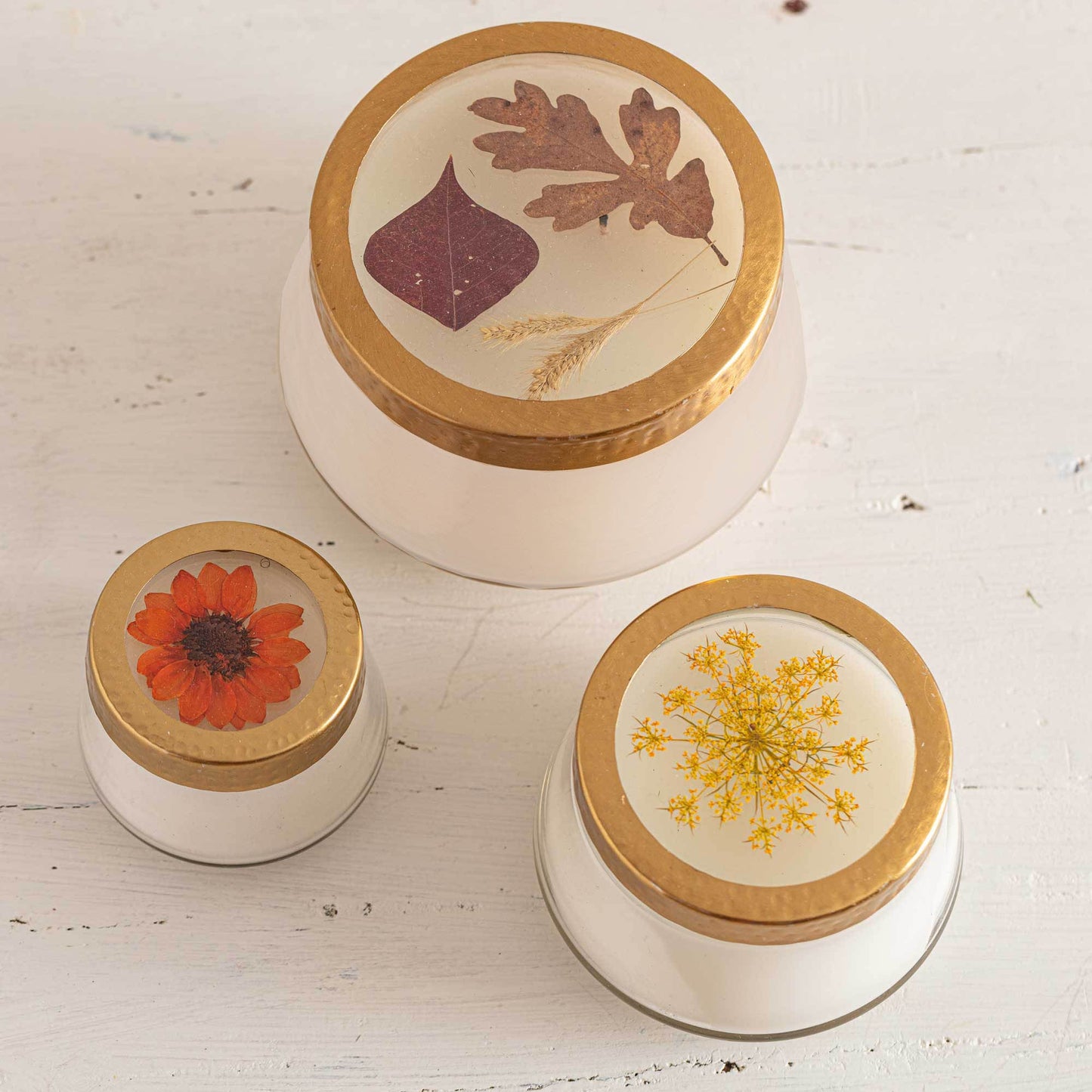 Signature Pressed Floral Candle - Harvest Pumpkin