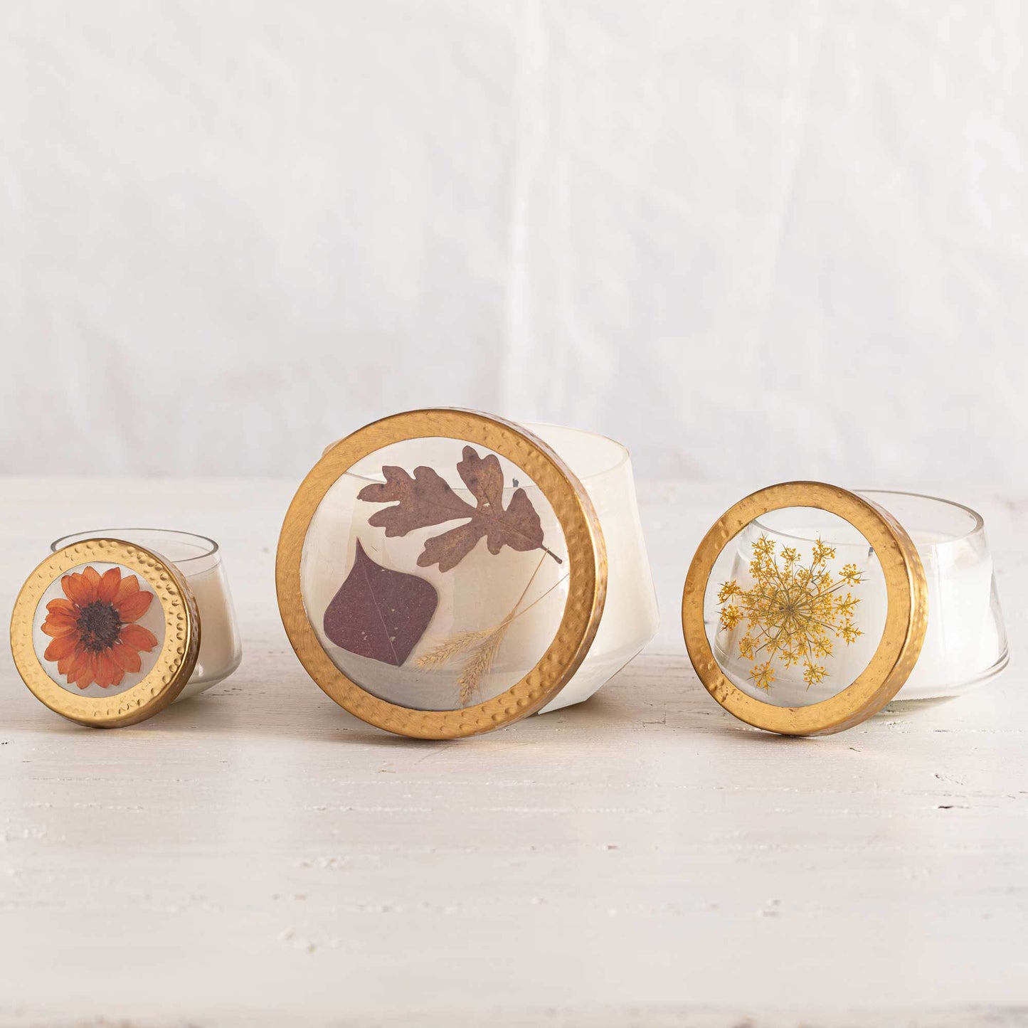 Signature Pressed Floral Candle - Harvest Pumpkin