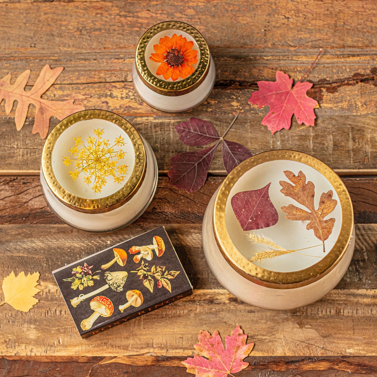 Signature Pressed Floral Candle - Harvest Pumpkin