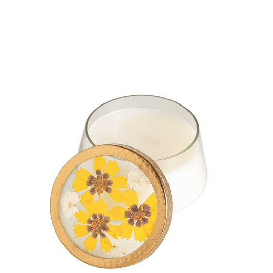 Signature Pressed Floral Candle - Honey Tobacco