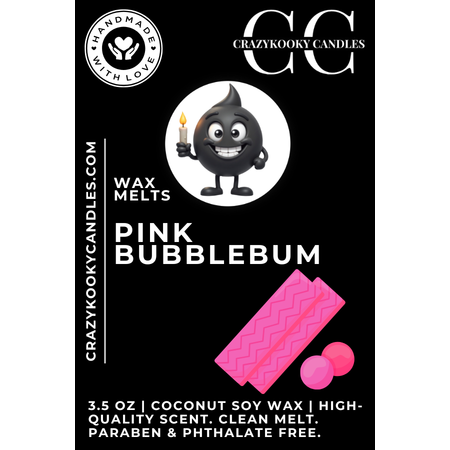 PINK BUBBLEGUM - Wax Melts, Scented Coconut Soy, 3.5oz