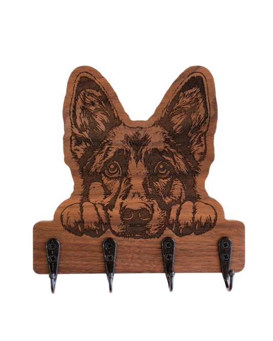 Peeking German Shepherd 02 Wall Hanger