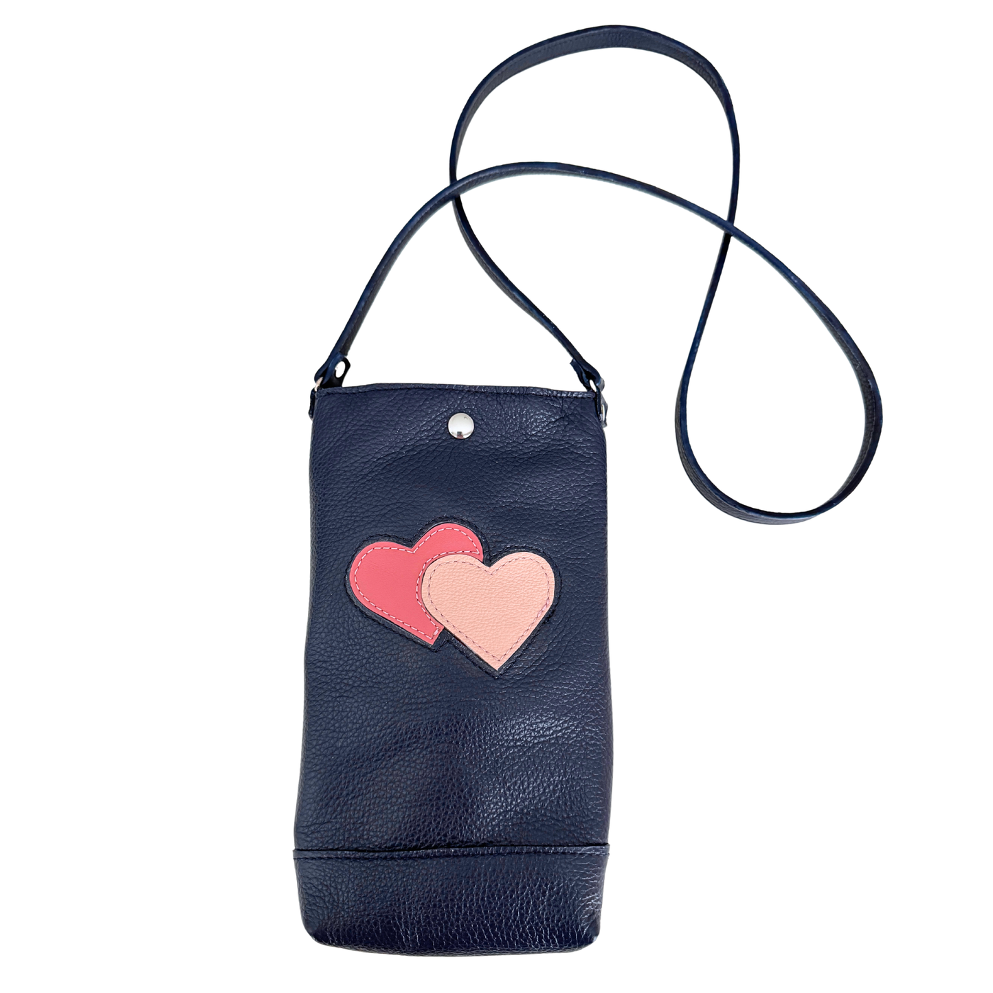 Phone Pouch in Hearts, Navy (RTS)