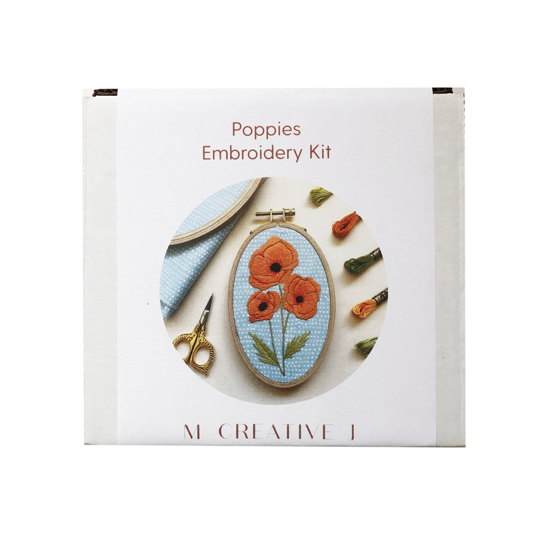 Poppies - Intermediate Floral Hand Embroidery Kit