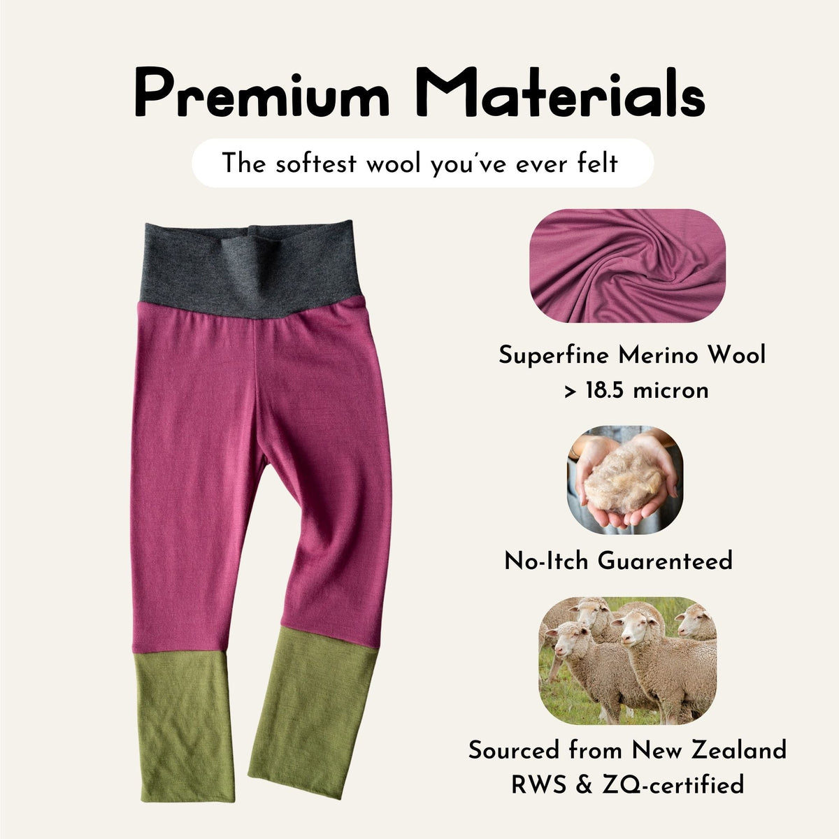 Kids Essential Merino Legging Pant