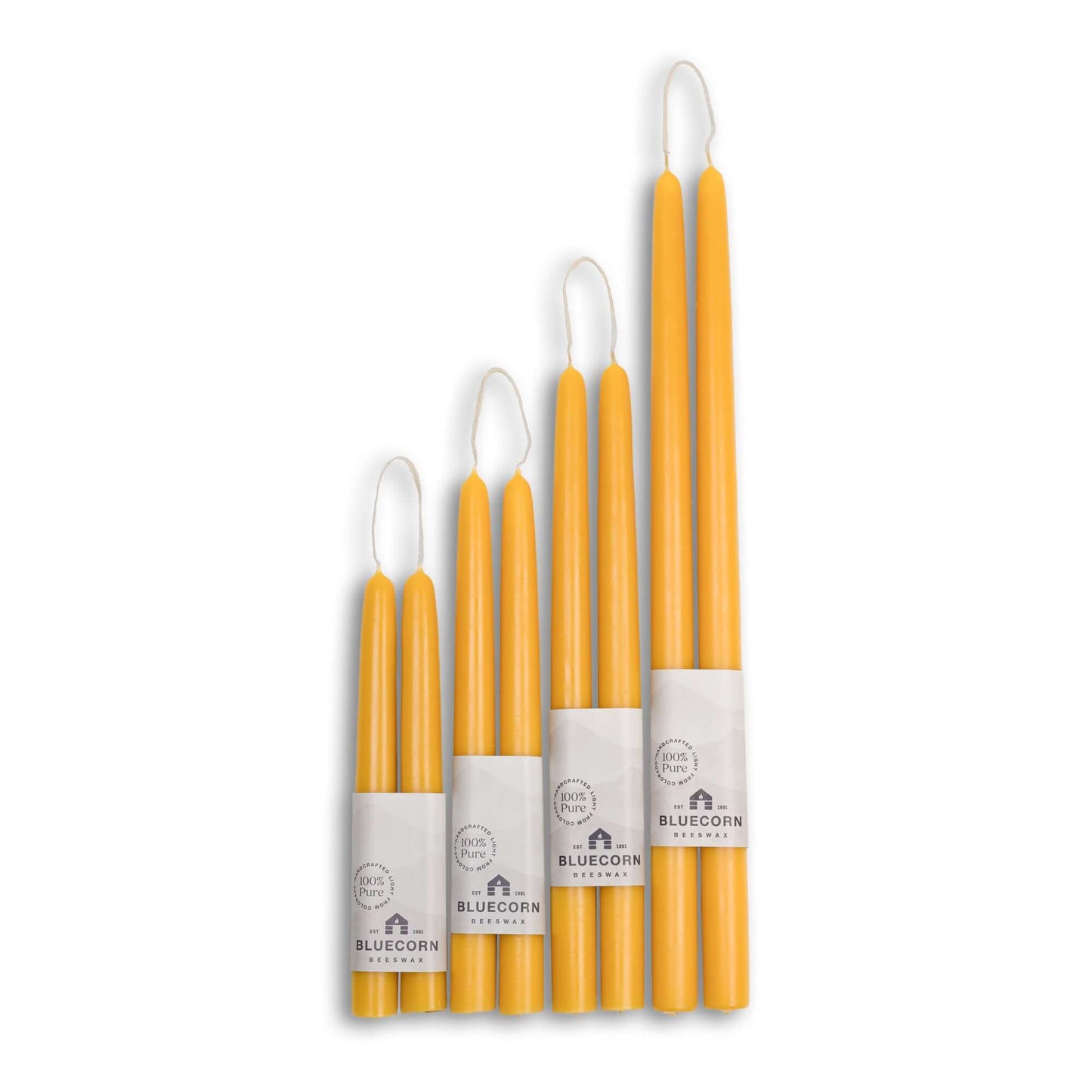 Beeswax Taper Candles - Hand-Dipped - 1 Pair