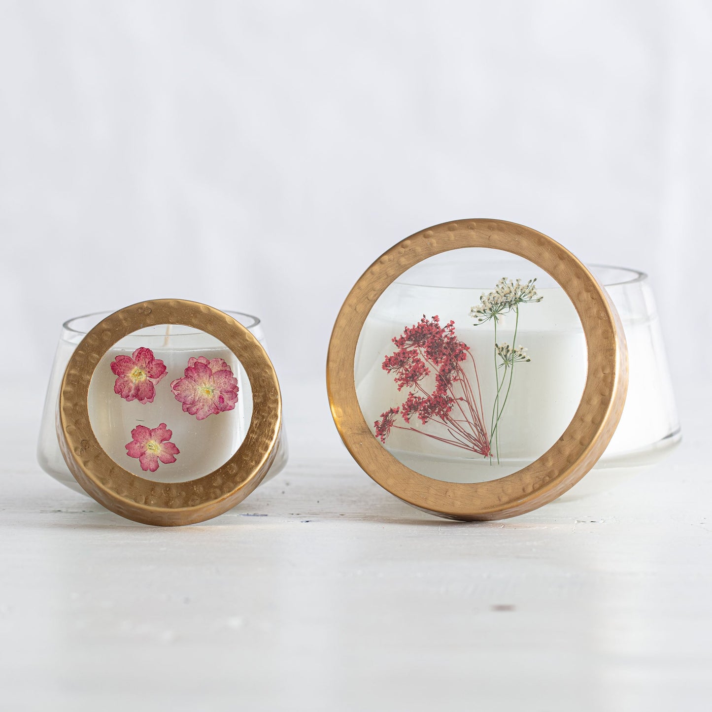 Accent Pressed Floral Candle - Spicy Apple