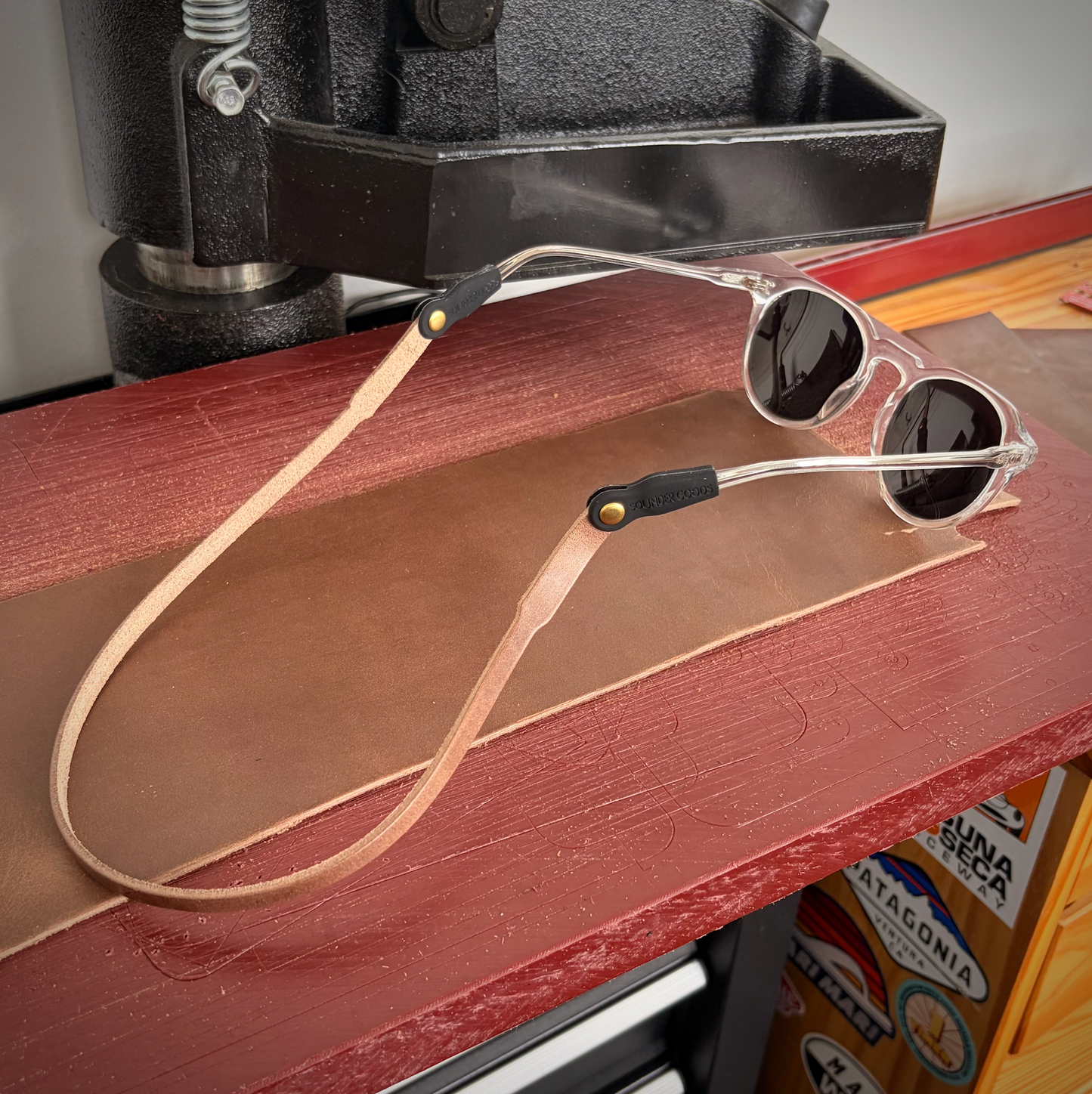 Extra-Slim Leather Sunglass Strap (Waxed Flywire)
