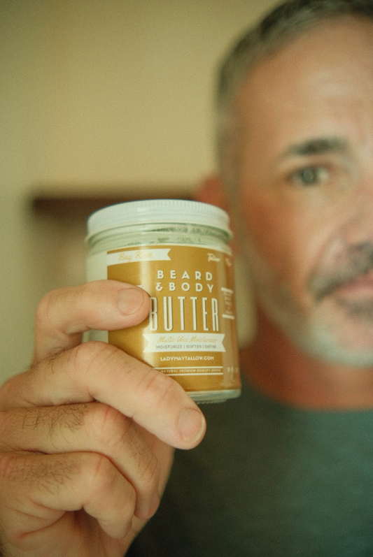 Tallow Man Bay Rum Beard + Body Butter | Men's Grooming | Grass-Fed Tallow | 9oz