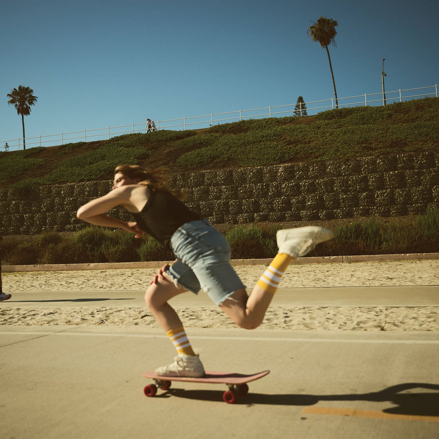 White Striped Socks | Gold