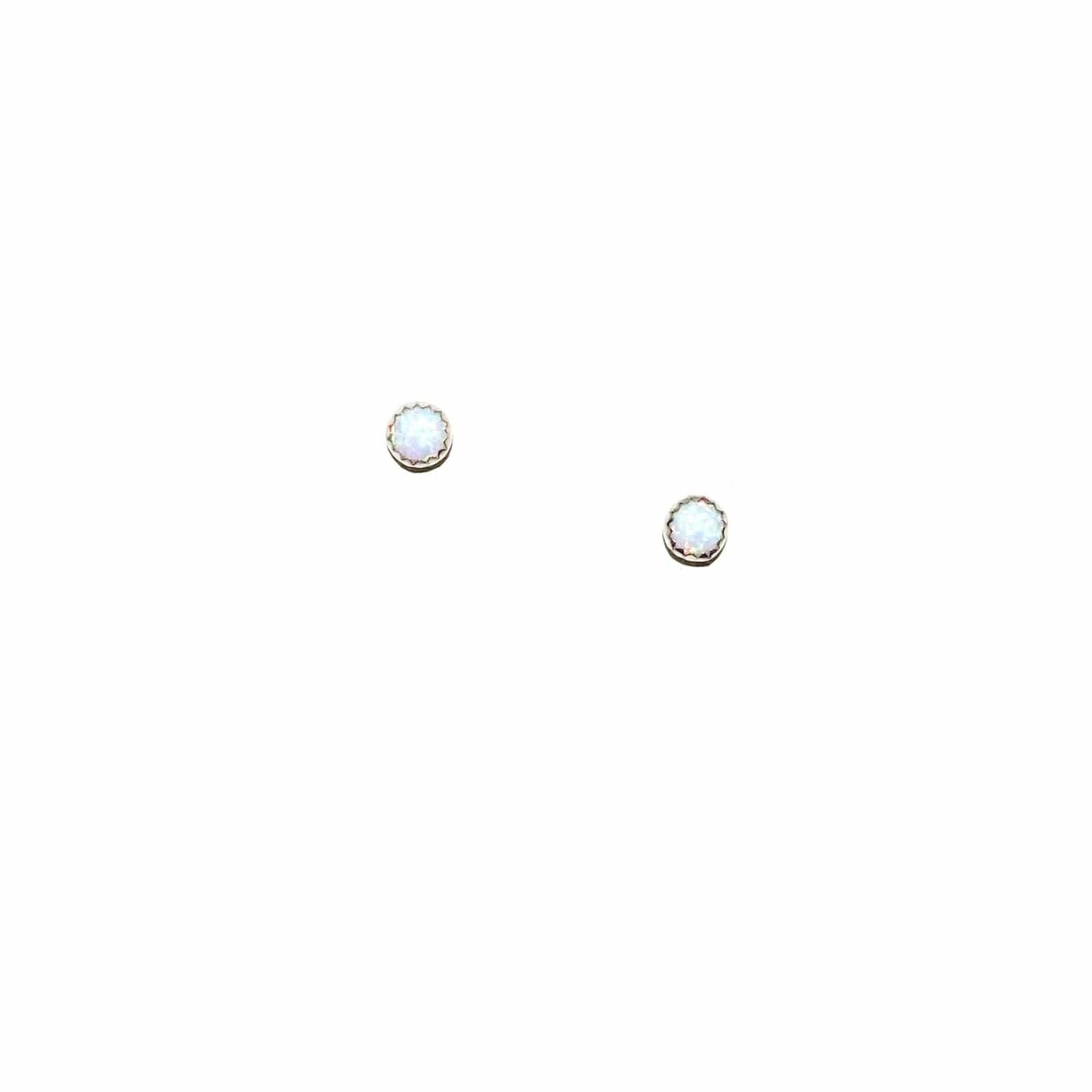 Silver Opal Stud Earrings