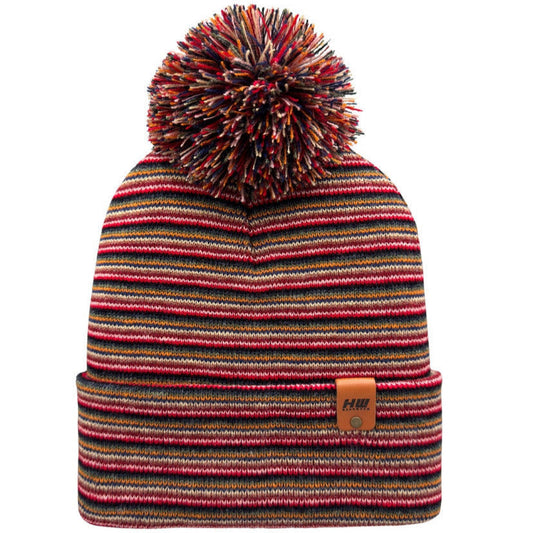 Haakwear Traditional Pom Pom Beanie, Multi Color Knit Winter Hat