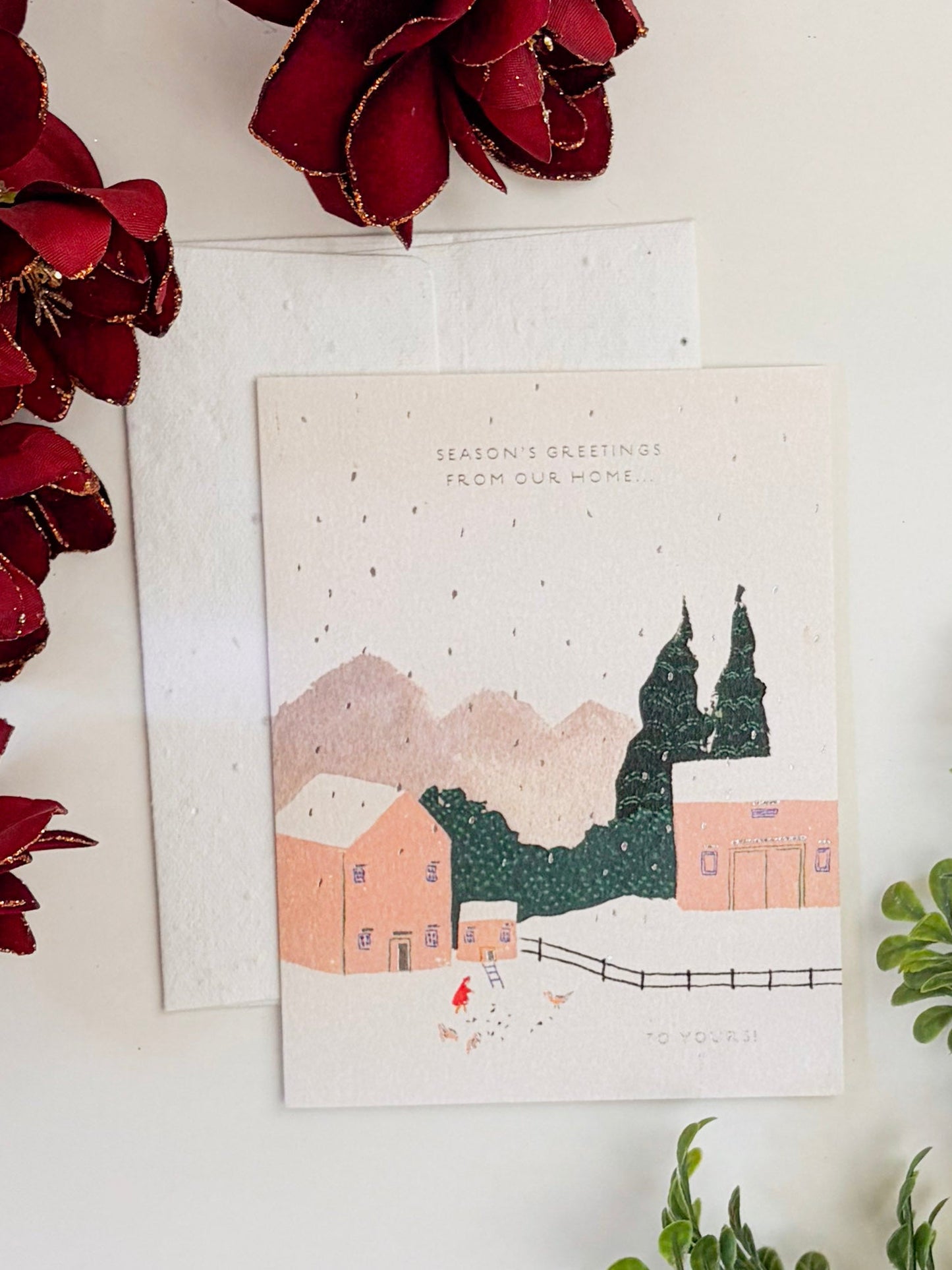 Snow Chickens - Seeded Holiday Card