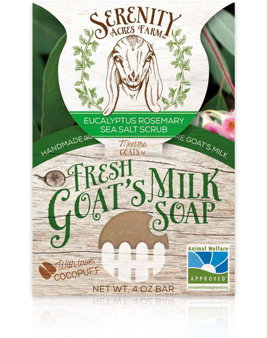 Eucalyptus Rosemary Goat Milk Soap | Sea Salt & Mineral-Rich | Serenity Acres Farm™