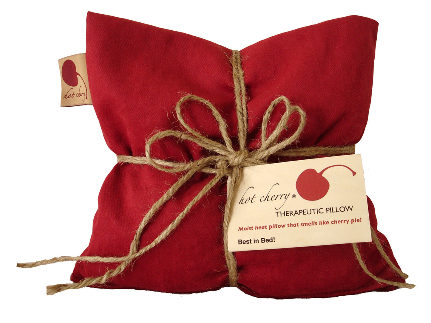 Square Pillow in Red Denim
