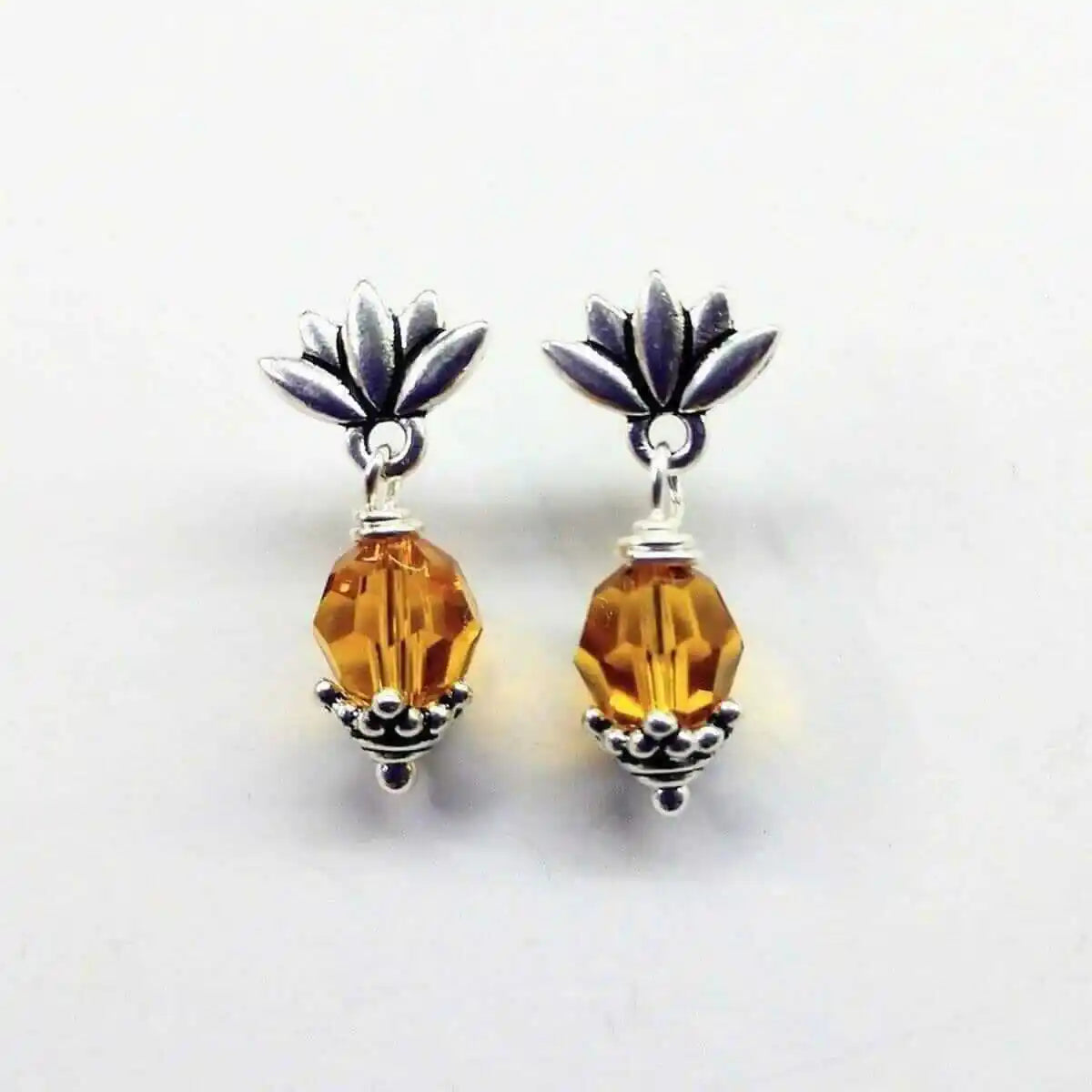 Silver Crystal Pineapple Steel Studded Earrings