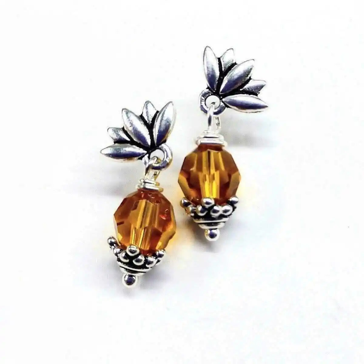 Silver Crystal Pineapple Steel Studded Earrings