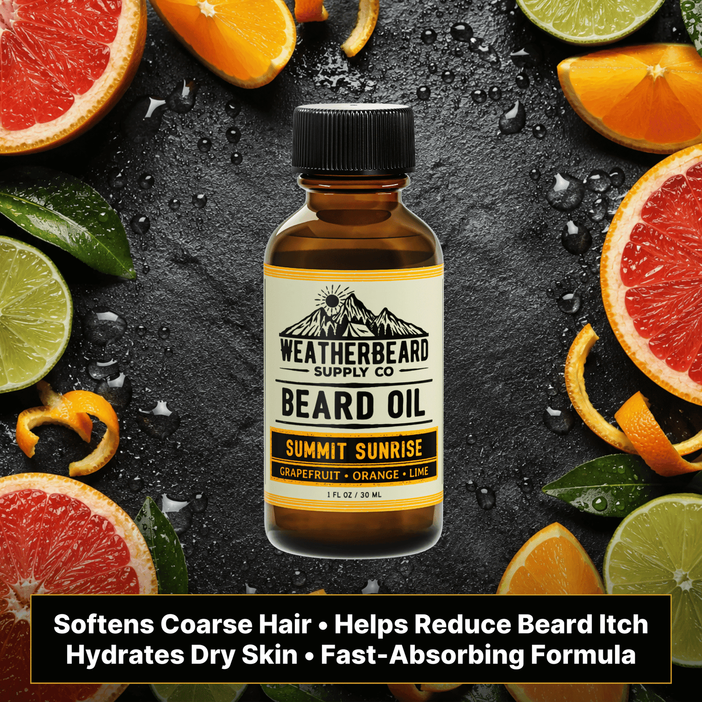 Summit Sunrise Beard Oil - Grapefruit, Orange, Lime