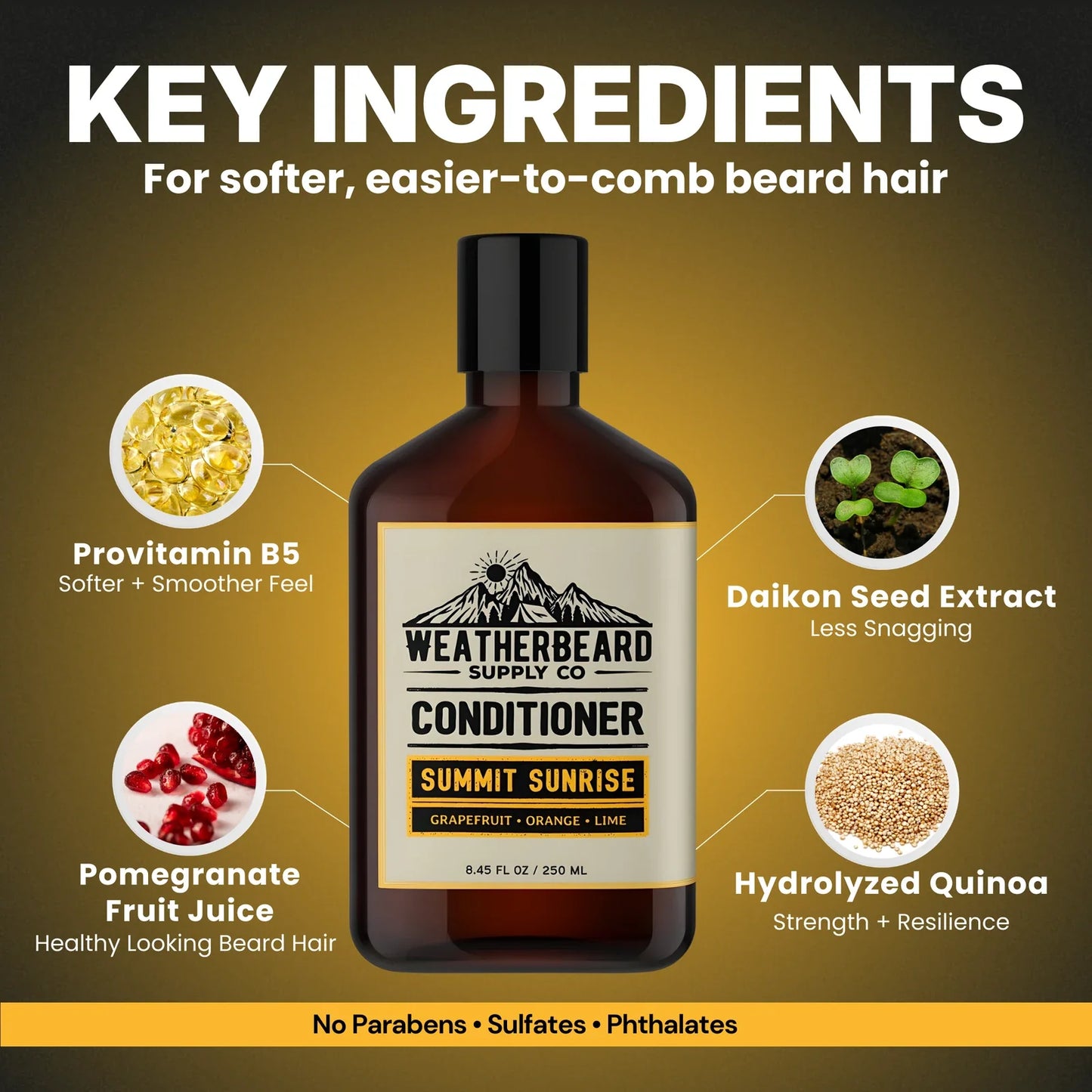 Summit Sunrise Beard Conditioner - Grapefruit, Orange, Lime