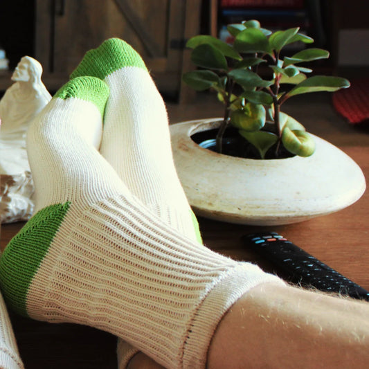 Natural Two-Tone Cotedge Crew Sock