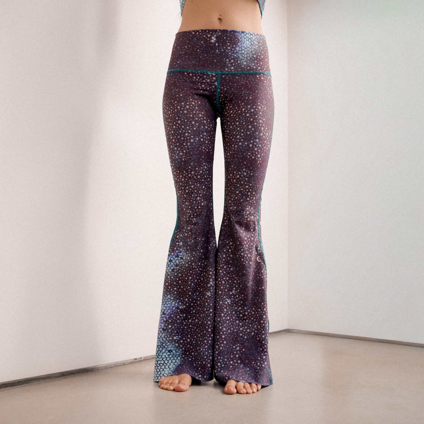 Mermaid Fairy Queen Teal Crop Bell Bottom