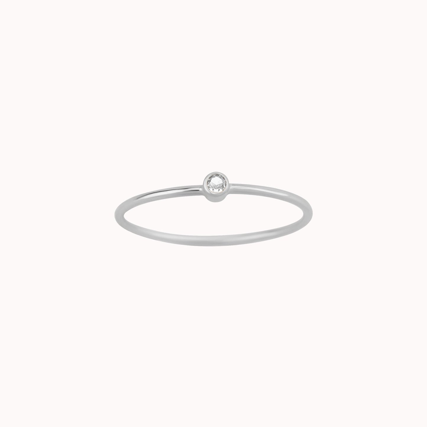 Tiny April Birthstone Ring ∙ Diamond