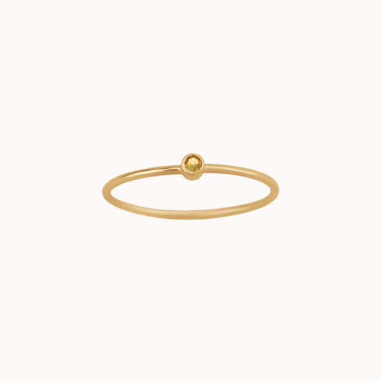 Tiny November Birthstone Ring ∙ Yellow Topaz