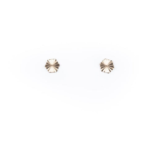 Tiny Starburst Hexagon Stud Earrings