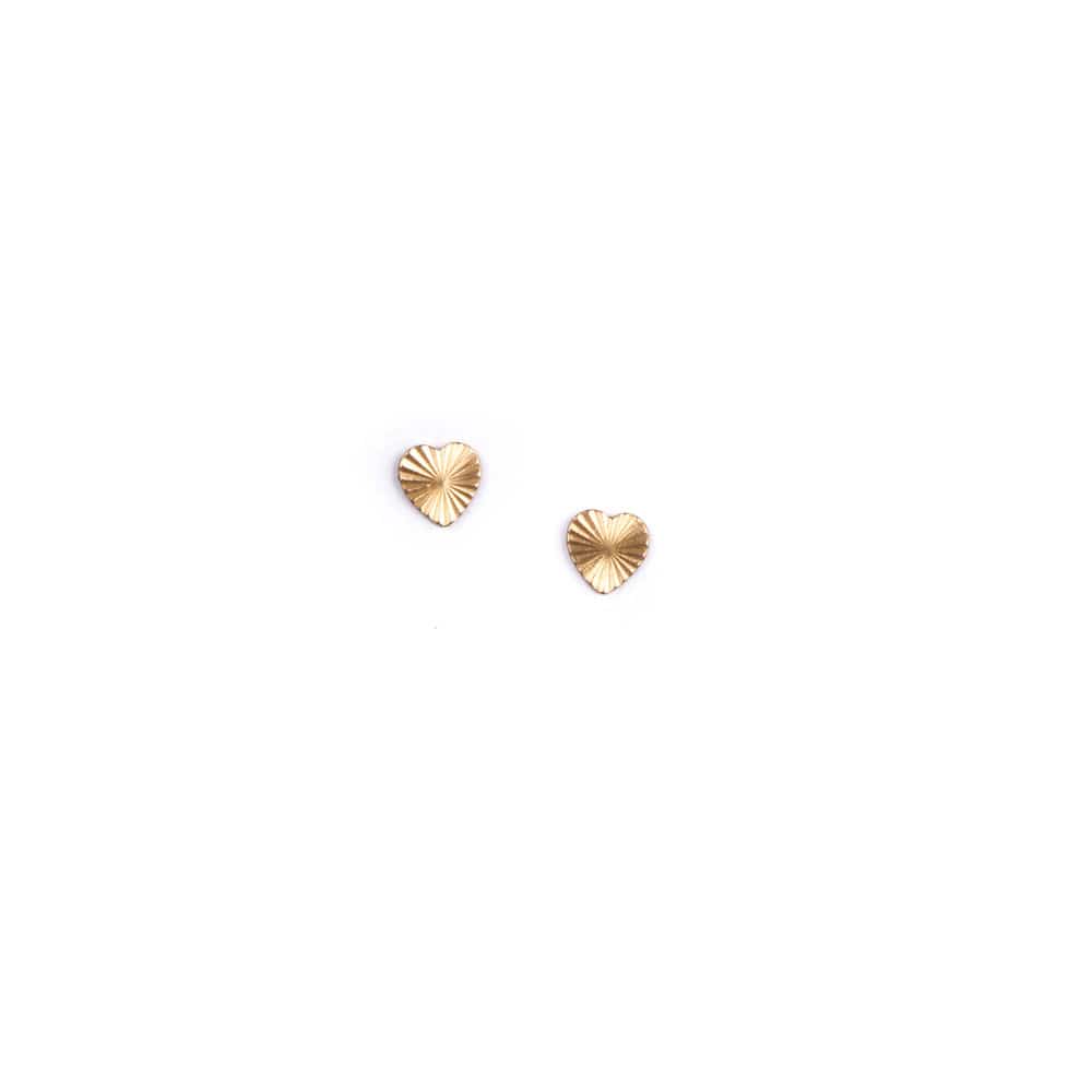 Tiny Starburst Heart Stud Earrings