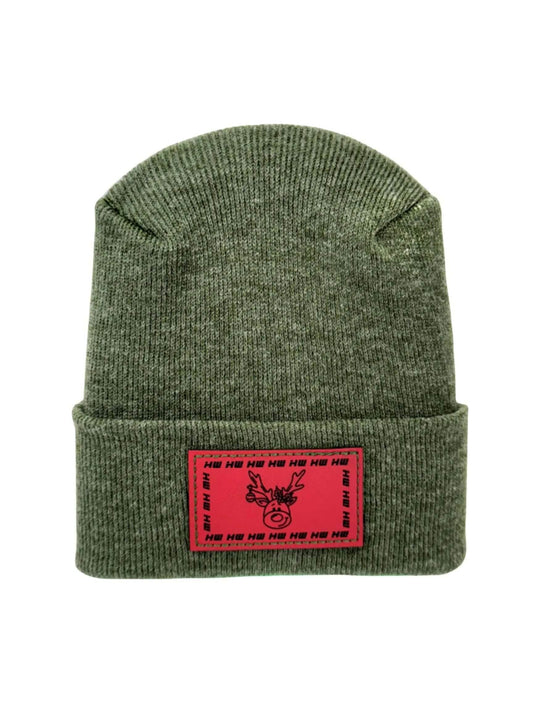 Haakwear H Stitch Beanie, Reindeer Christmas Green Beanie
