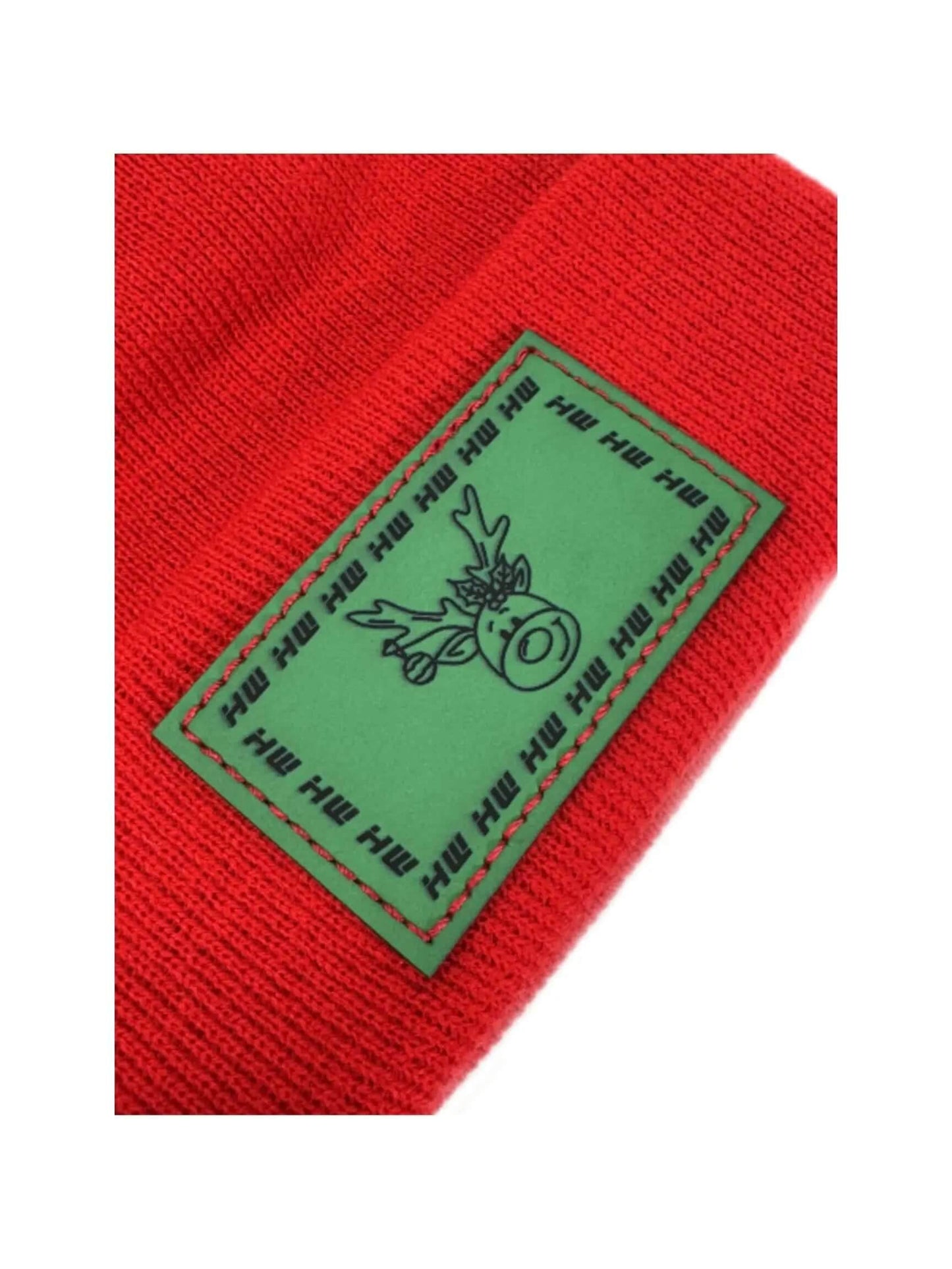Haakwear H Stitch Beanie, Reindeer Christmas Red Beanie