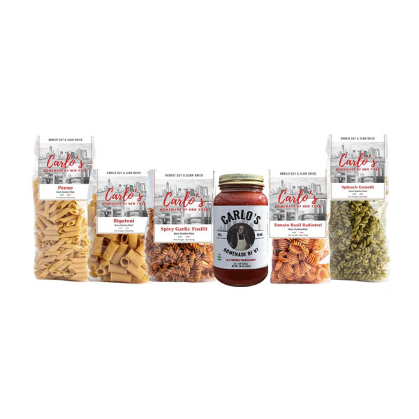Dinner Deal Combo | Carlo's Homemade Pasta Sauce + Bronze Cut Pasta Slow Dried Pasta