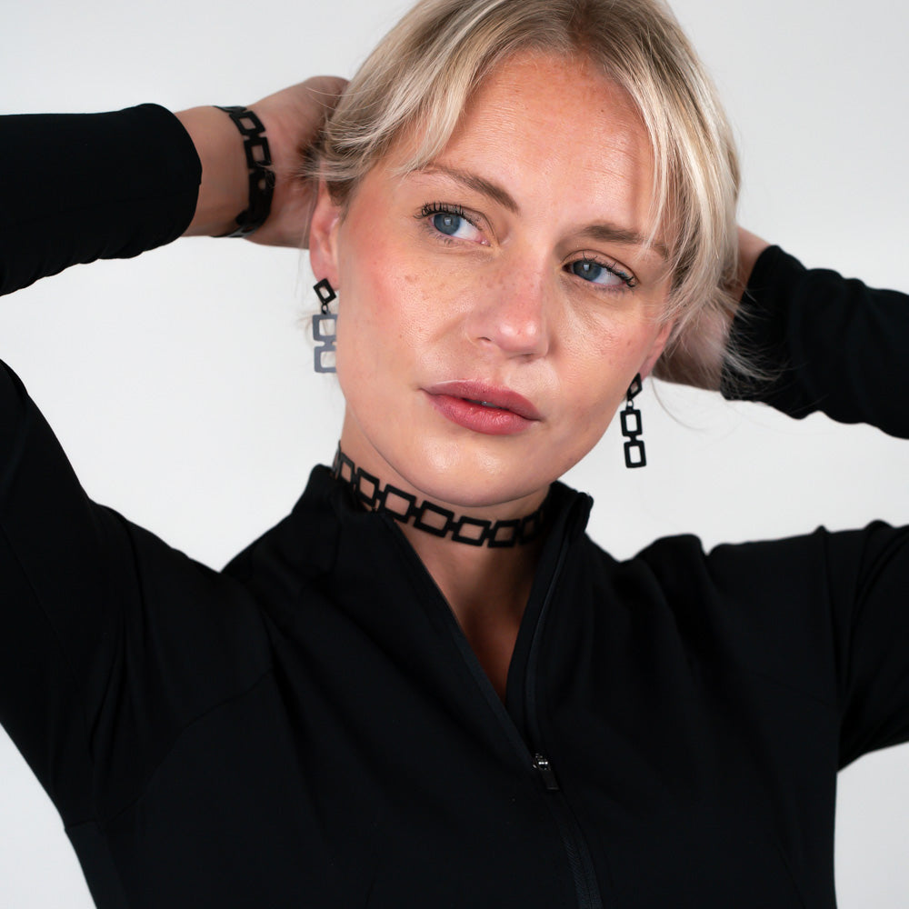 Diamond+Chain Earrings